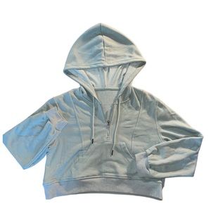 Athletic Wear Cropped Mint Hoodie